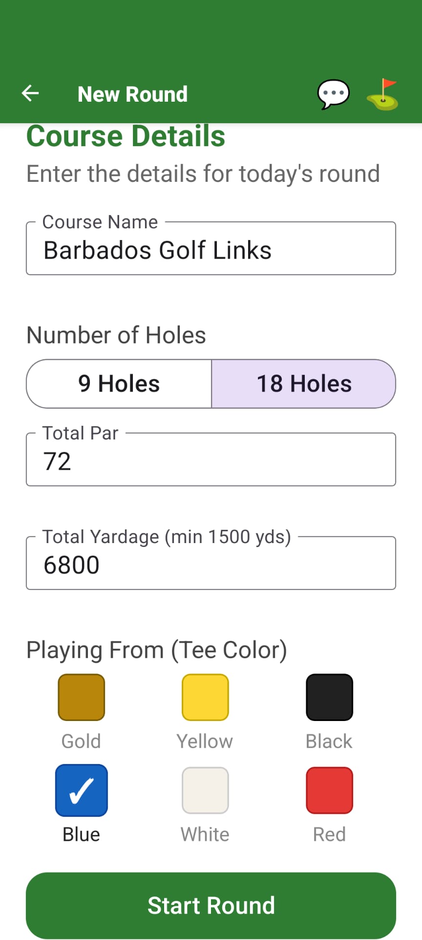 Start Your Round in Seconds